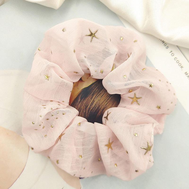 Women Girls Sweet Bright Print Elastic Hair Rubber Bands Ponytail Holder