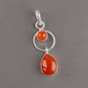 Natural Carnelian Gemstone 925 Sterling Silver Jewelry Handmade Pendant 1.80" PP-10-19
