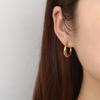 Premium 18K Stainless Steel Earrings Gold Simple Versatile Earrings Light Luxury Trend Retro Earrings