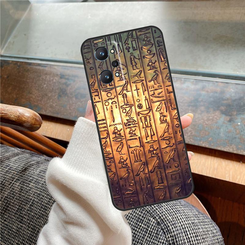 Чехол Египетские Иероглифы для Realme 15 Pro GT7 GT6 11 12 13 14 Pro Plus C55 C51 C53 C35 C33 C61 C65 C67 C71 C75