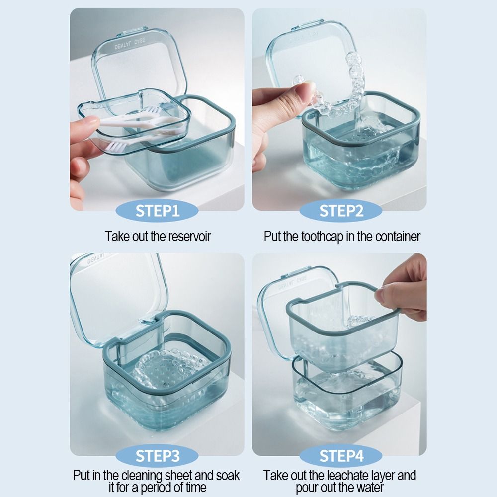 Soak Orthodontic Retainer Denture Case Tooth Socket Box Braces Storage Box Mouth Guard Container