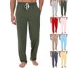 Men's Knitted Fashionable Printed Pocket Casual Pants Pajama Pants