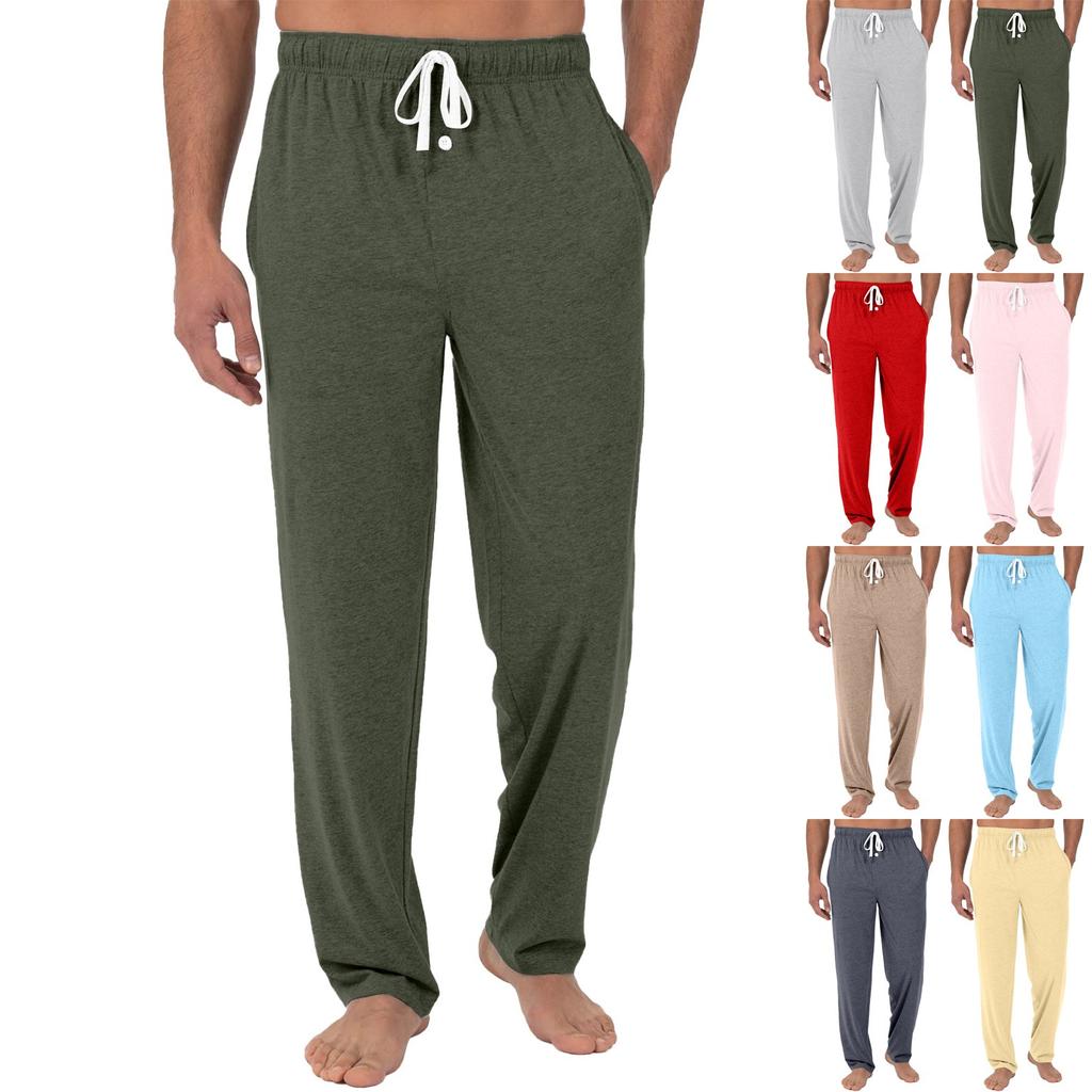 Men's Knitted Fashionable Printed Pocket Casual Pants Pajama Pants