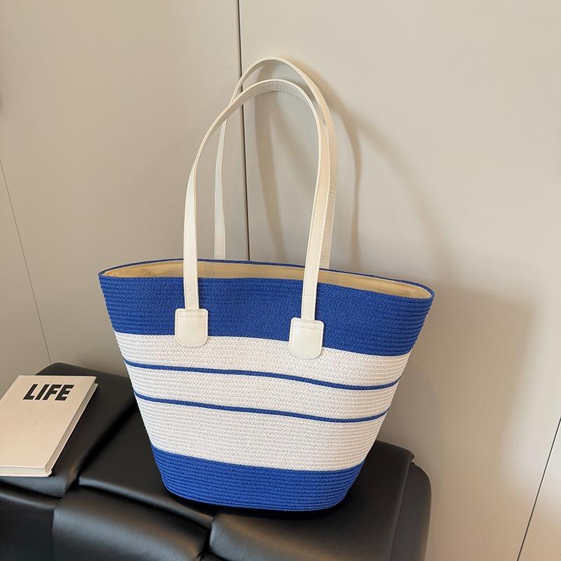 Новая ретро сумка-тоут женская летняя плетеная сумка из соломы универсальный комплект с соломенной шляпой большой вместимости тренд