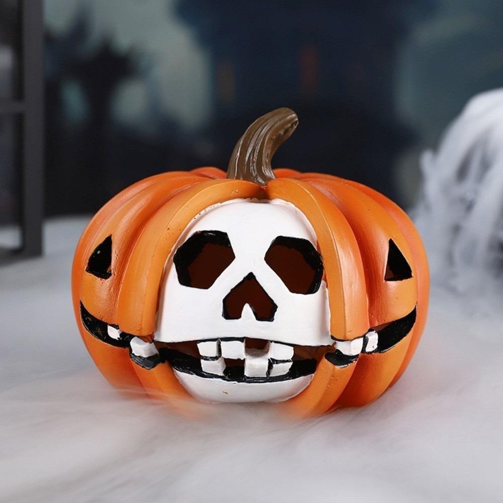 Realistic Halloween Pumpkin Figurine Resin Mini Halloween Ornaments Thanksgiving