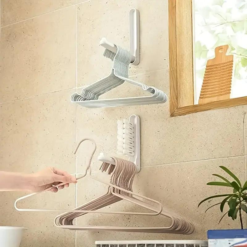 Multi-Function Home Accessories Foldable Clothes Hanger Drying Rack No Punching Required Suit Bathroom Door Plastic Organizer Storage