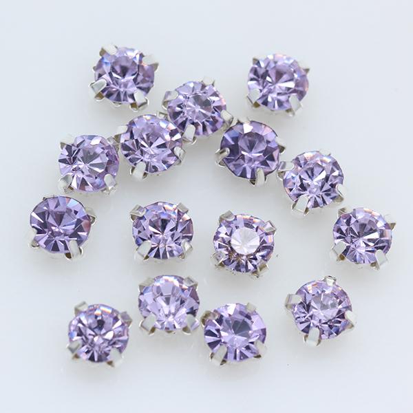 40 цветов 4 мм 100 шт./упак. стеклянные круглые пришивные стразы с серебряными когтями для украшений, свадебных платьев, одежды, поделок, отделки