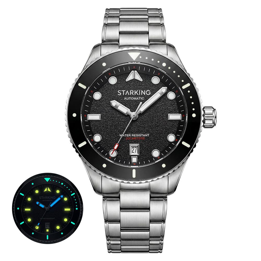 STARKING Men's Miyota 8215 Automatic Mechanical Watch Sapphire Crystal Luxury Watch Luminous 20Bar Waterproof Dive Watch for Man