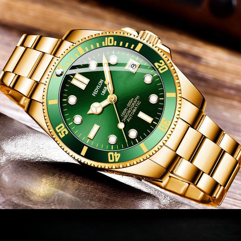 Зеленая вода Черная вода Призрак Новые домашние часы мужские полностью автоматические немеханические часы кварцевый сердечник