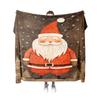 Tuniu Cute Santa Claus Print Fleece Blanket for Bed Sofa Home Decor Gift