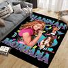 Hannah Montana Flannel Printed Carpet, Home Sofa Decoration for Living Room & Bedroom, Non‑Slip Play Flannel Floor Mat for Game Room