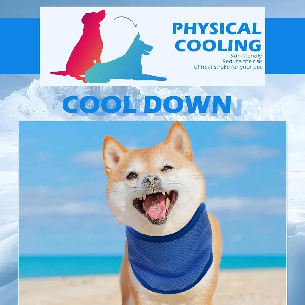 1-10PCS Summer Dog Cooling Collar Reusable Chill Scarf Breathable Pet Neck Wrap for Outdoor Use Heatstroke Prevention for Dogs