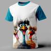 Funny Ostrich 3d Printed T-Shirts For Men Fashion Short Sleeve Pullover Summer Casual Tees Loose Oversized T-Shirt Men Clothing