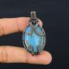 Blue Chalcedony 999 Copper Wire Wrapped Pendant, Handmade Gemstone Pendant Jewelry, Gifts For Wife Brand New Pendant