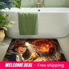 Pokemon Ash & Fire Type Pokemon Mining Adventure Print Non-Slip Floor Mat Doormat