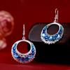 Party Wear Silver Blue Crystal Silver Drop Earrings