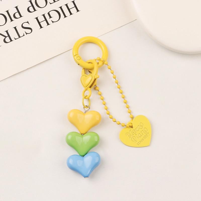 Lovely Adorable Heart Charm Key Chain Purse Pendant Handbag Backpack Keychain Decoration Girls Women Gift