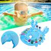 Cute Cartoon Baby Inflatable Swimming Ring Thicken Seat Float for Boys Girls Summer Water Sport Pool AccessoriesBlue