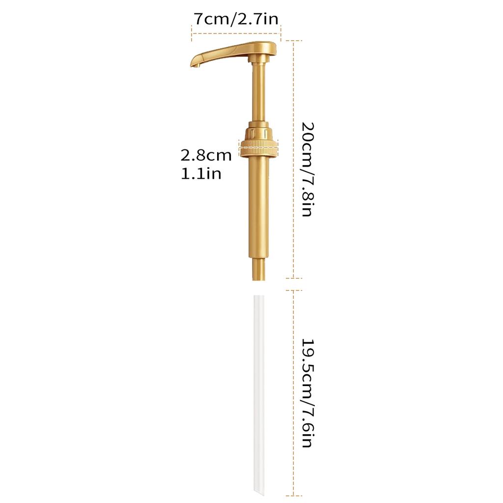 Leeseph Syrup Pump Coffee Syrup Pump Dispenser Gold Syrup Pump for 750ml/ 25.4oz Syrup Bottle Syrup Pumps for Coffee Bar