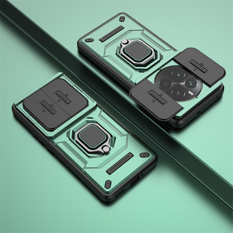 Для Realme 12 Pro Plus чехол Slide Lens Camera Protect Чехлы для телефонов Realme 12 12Pro+ 5G Магнитный держатель кольца Бронированная задняя крышка