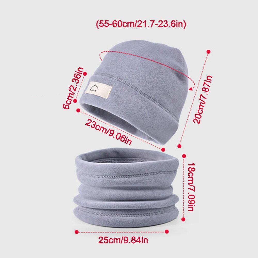 2Pcs/Set Thickened Knitted Hat Scarf Set Windproof Cycling Skiing Hooded for Woman