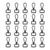 20pcs Lobster Claw Clasps Rotating D Ring Metal Black Lobster Clips for DIY Purse Bag Hammock