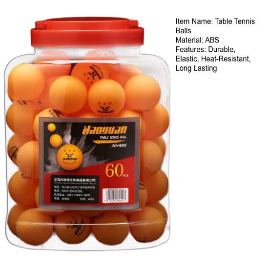 60 шт. мячи для пинг-понга эластичные ударопрочные не легко деформируемые мячи для настольного тенниса из АБС-пластика для отдыха и развлечений