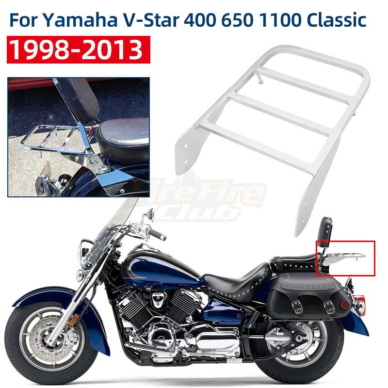 Мотоциклетная поддержка Задняя спинка Sissy Bar Багажник Багажная полка для Yamaha V-Star 400 650 1100 Classic 1998-2013