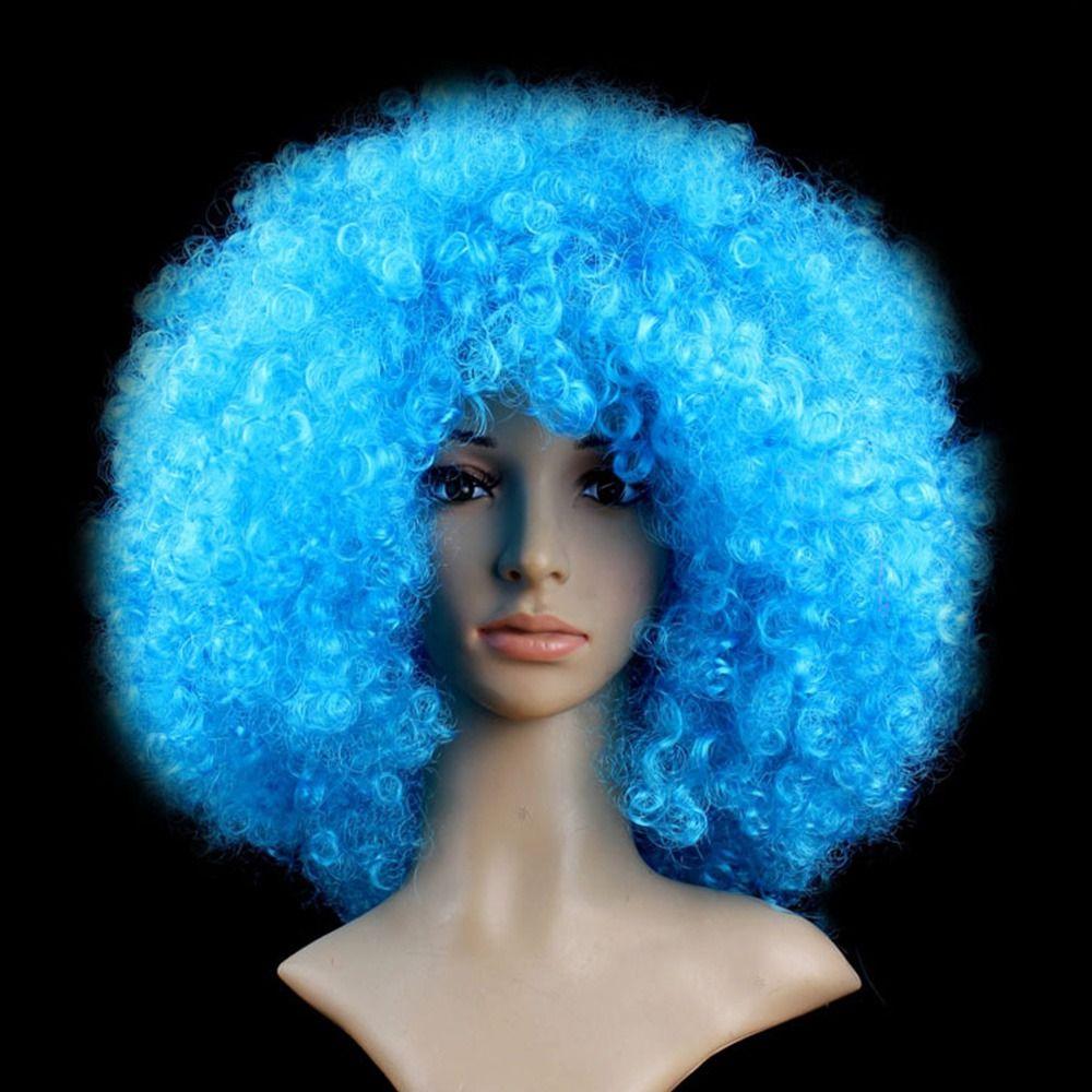 Clown Cosplay Football Fans Children/Adults Dressing Colorful Wigs Curly Hair Black Afro Curly Wig
