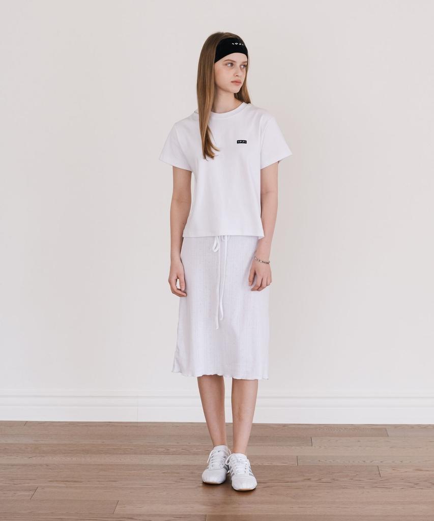 Ingi Active Punching Midi Skirt Ivory