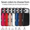 Кожаный чехол-подставка для iPhone 17 Pro Max с держателем для карт и двойной застежкой