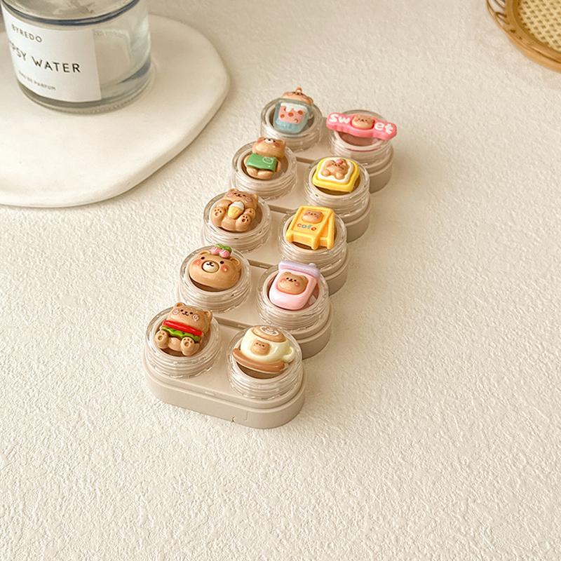 Портативный милый медведь коробка для контактных линз держатель дорожный чехол для контактных линз для глаз контейнер для хранения дорожные аксессуары