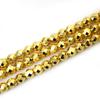 Gold Silvers Faceted Round Black Hematite Natural Stone 4/6/8/10mm Spacer Loose Beads For Jewelry Making