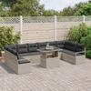 VidaXL Ensemble de canapé de jardin 11 pcs Gris clair polyrotin, Ensemble de jardin et terrasse, moderne, polyvalent, 3357635