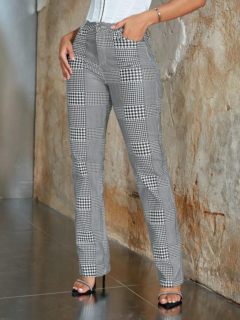 Rose Beauty A High Waist Solid Black PU Leather Pants Women Elastic Pencil Skinny Tight Pants