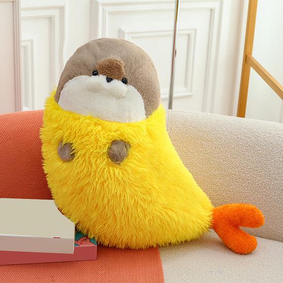 Плюшевая подушка-тюлень с жареной креветкой 70/90 см, мягкая набивная кукла для обнимания с невидимой молнией, милая декоративная подушка-игрушка для детей