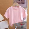 Summer Children's Short Sleeved T-shirt New Fashion Kids Solid Color T-shirt Top Cotton Trendy Student Tee