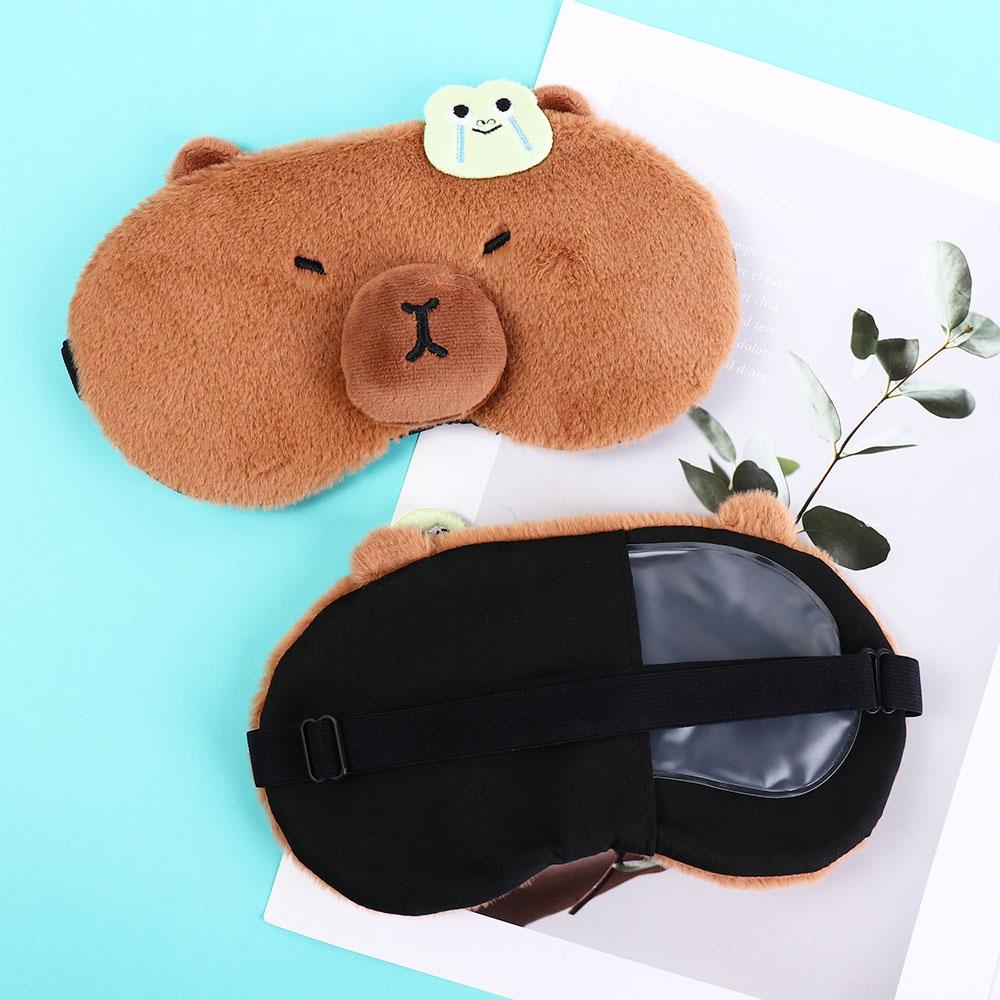 Promote Sleep Capybara Eye Cover Light-proof Cute Animal Eyepatch Plush Sleeping Mask  Travel