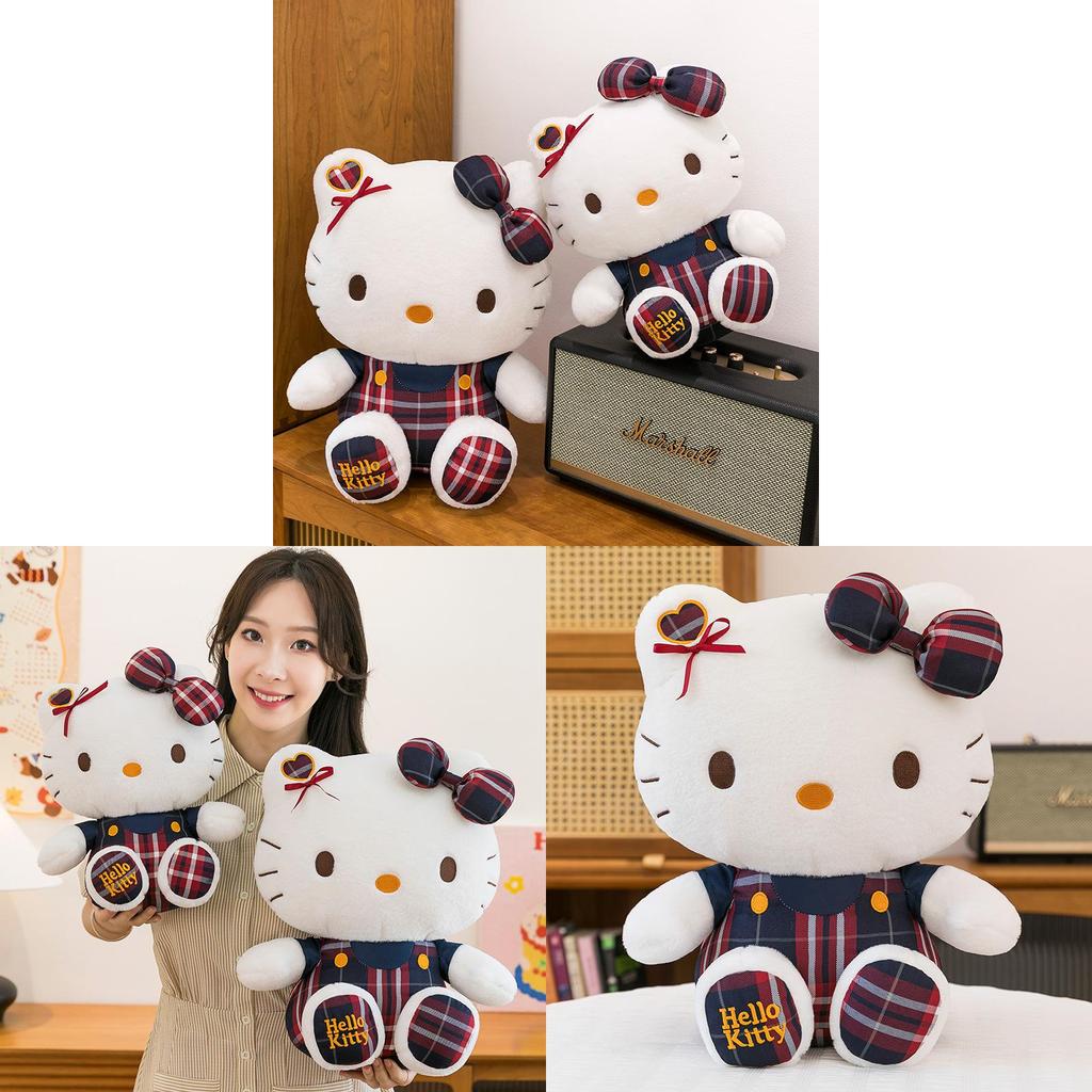 College Style Kt Cat Plush Doll With Short Pile Fabric For Gift Giving