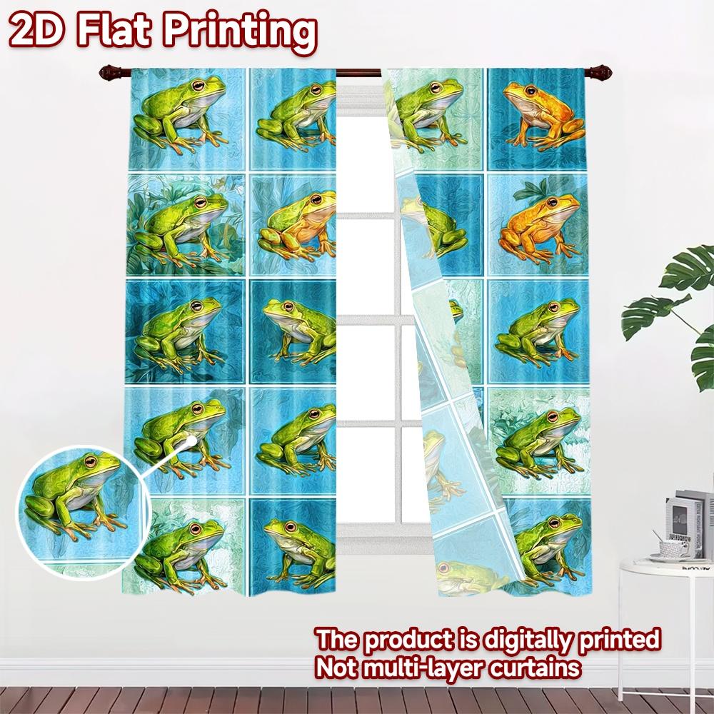 2D flat Photography Backdrop Popular Photography Scene Banner Colorful Frog s 100% Polyester Festive Wall Decor for Door,