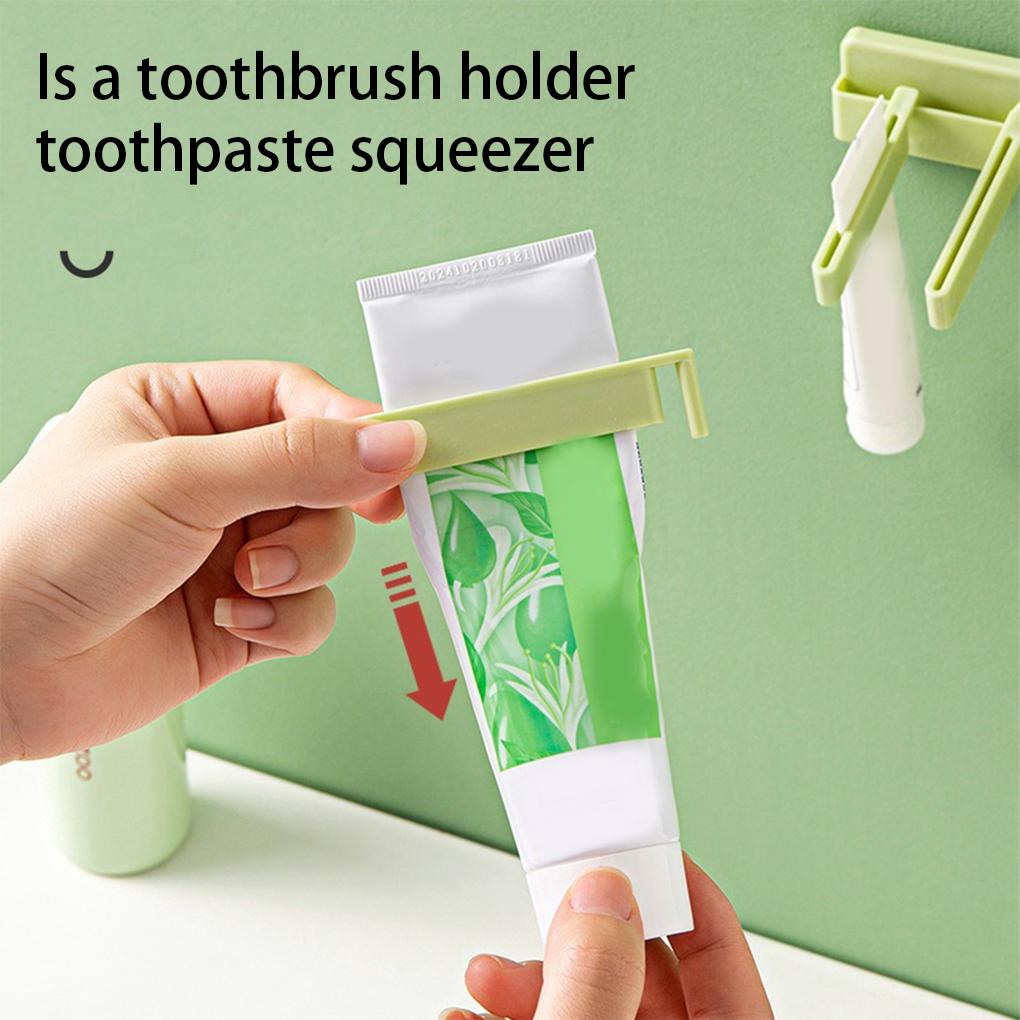 Держатель зубной пасты 2 в 1, настенный держатель для крема для лица, самоклеящийся съемный держатель для бытовой экстракции