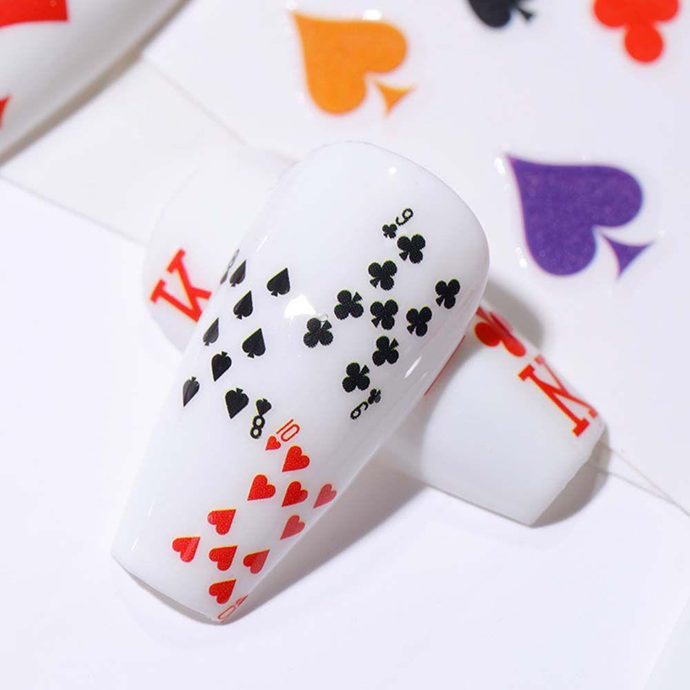 Наклейки клей покер нейл-арт наклейка маникюр игральные карты дизайн своими руками украшение ногтей
