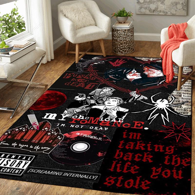 My Chemical Romance Anime Rug Floor Mat for Living Room or Bedroom Soft and Comfortable Carpet a Gift for Birthday and Holiday.ZFF0913388