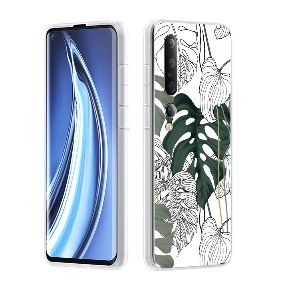 Чехол для телефона для Xiaomi Mi Poco X7 X6 X5 NFC X3 Pro 17 15T 15 14T 14 13T 11 12 13 Lite Прозрачный ТПУ чехол Листья Монстера Зеленый