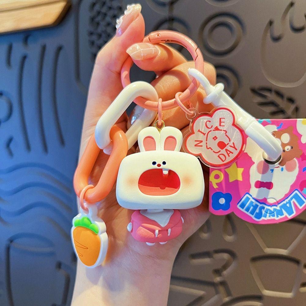 Брелоки Животные Брелок Кролик Мультяшная Кукла Подвеска Нежный Маленький Милый Брелок Женщины