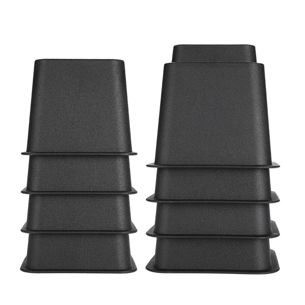 Furniture Raisers Adjustable Bed Chair Sofa Riser Feet Lift Set 4 X 5"& 4 X 3" Black