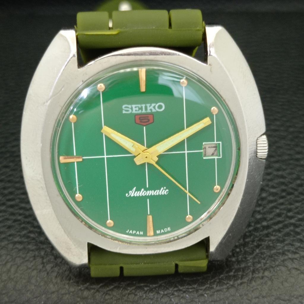 Б/У винтажные мужские часы SEIKO 5 AUTOMATIC 7025A из Японии с зеленым циферблатом a433606-2