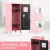 Mini Locker Rustproof Locker Storage Cabinet with Lock and Key Practical Storage Locker with 3 Compartments for Desktop Girl Boy