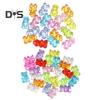 100 Pcs Colorful Bear Beads Clear Acrylic Colored Bear Beads Mini Bear Charms for Bracelet Necklace DIY Crafts Jewelry Making Supplies