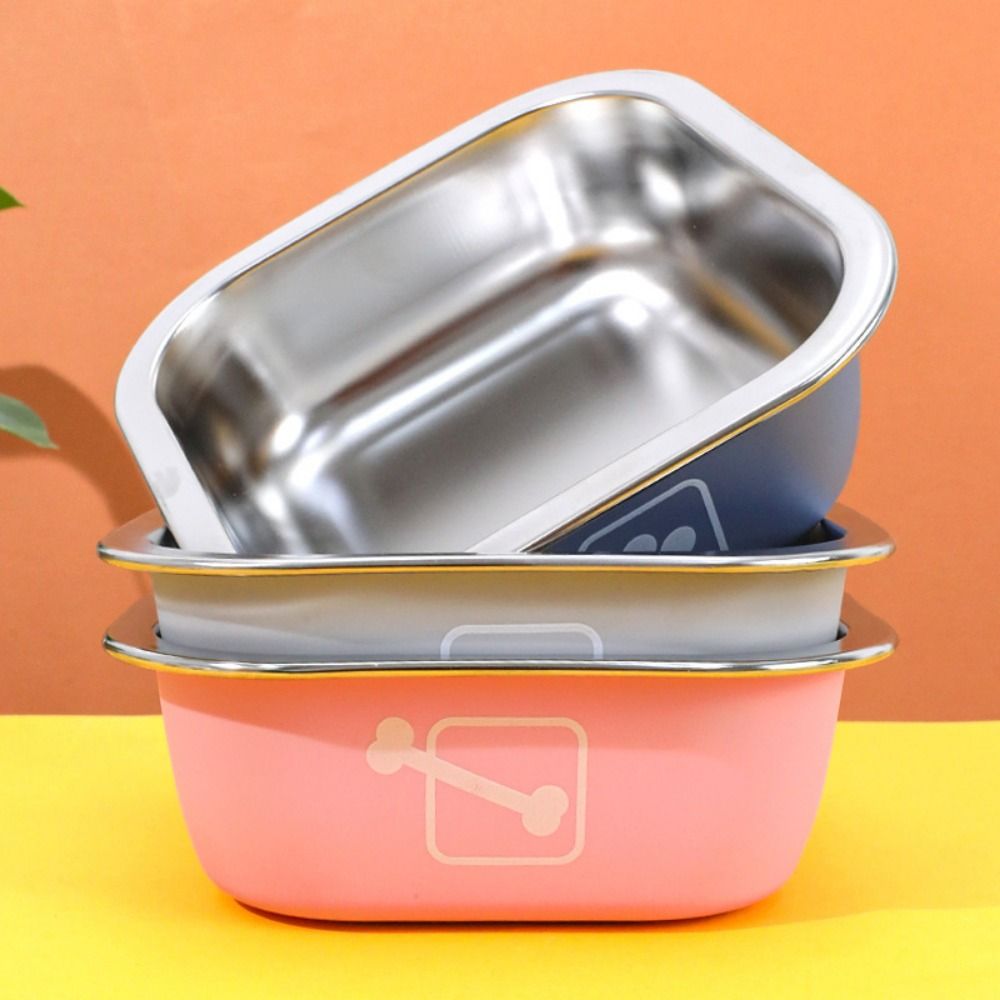 Large Capacity Dog Food Water Bowls Rust Resistant Dog Feeding Dish  Indoor